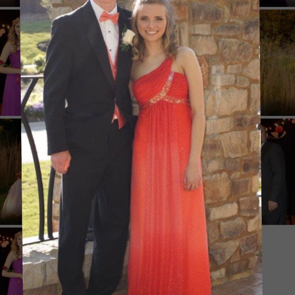 One-Shoulder Floor-Length Formal Dress, Ombré